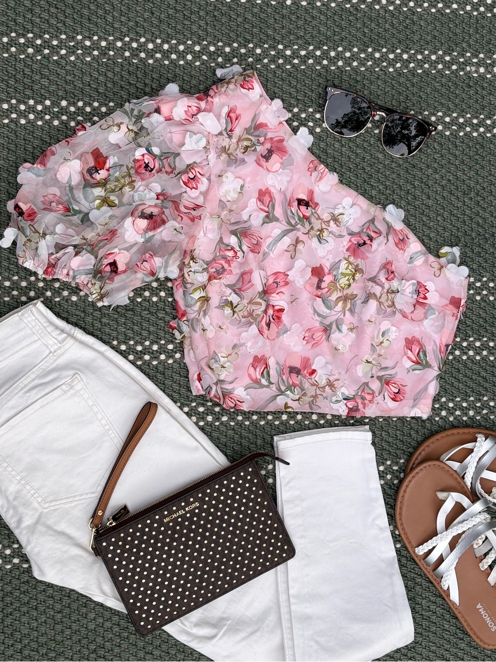 Pink Floral One-Shoulder Women’s Crop Top